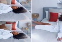 Photo of Miss Universe harnaz Kaur Sindhu बिस्तर पर कूद ऐसे लेटी की फिर दिख गया सब कुछ , वीडियो हुआ वायरल